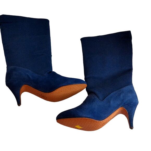 Vintage Candies Denim Twist Navy Indigo Boots Size 6.5 Box READ - Picture 10 of 16